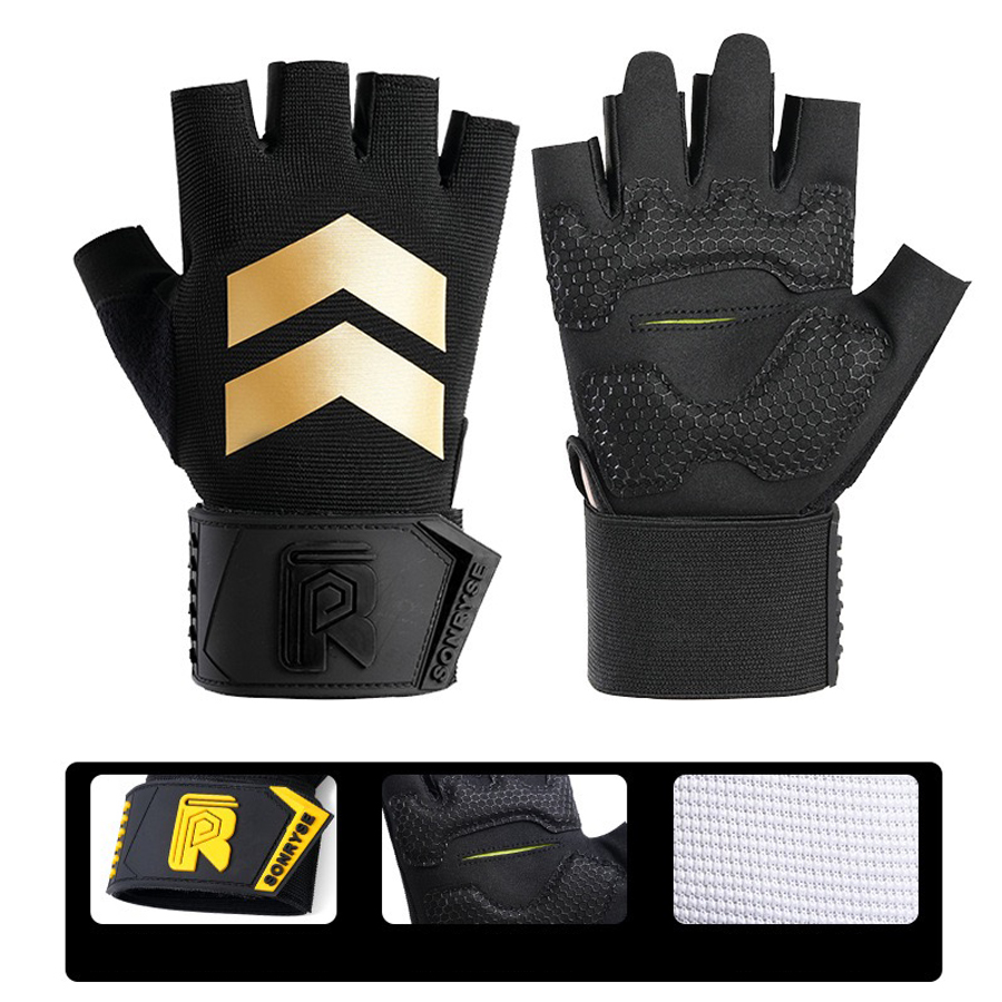 Weightlifting Gloves - Gants de fitness demi-doigts avec protection