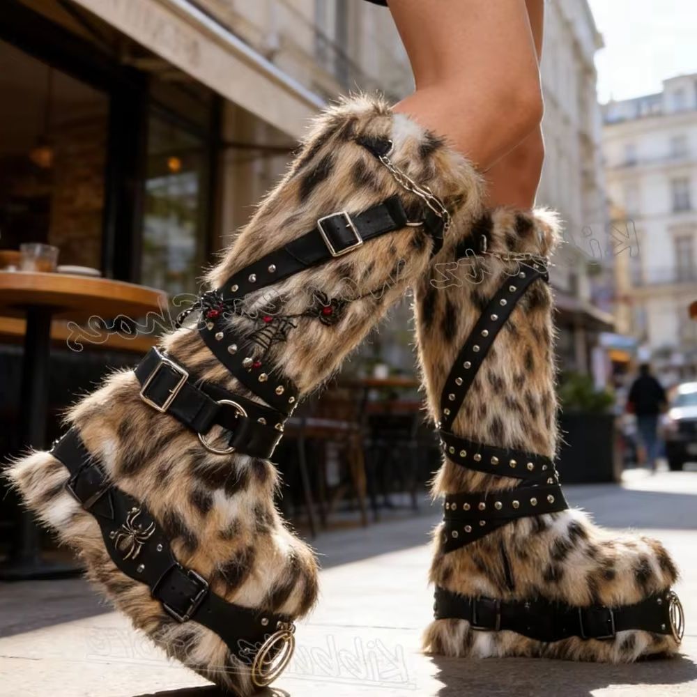 Bottes hautes en fourrure léop - Crossfit Belt avis et prix